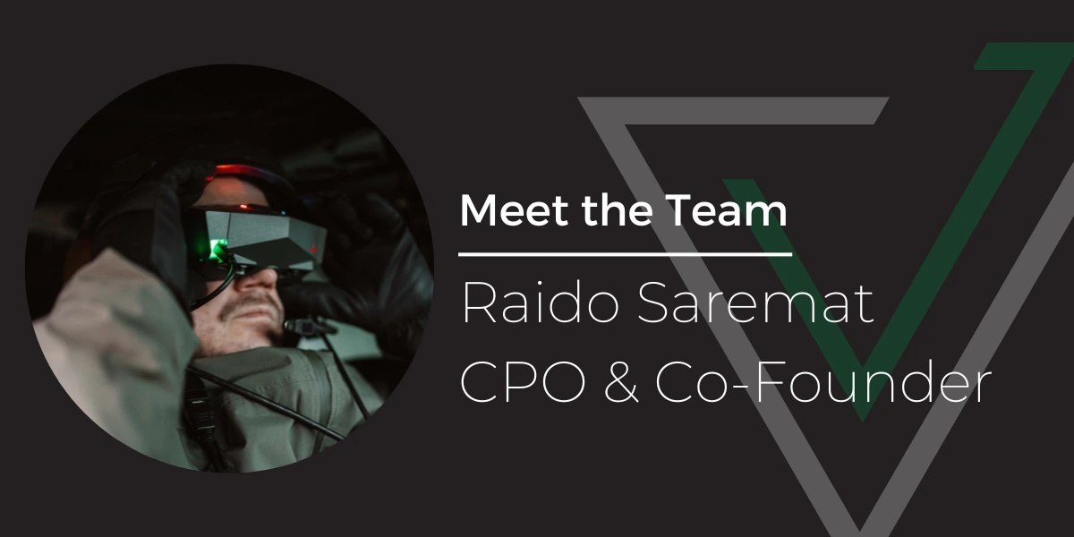 Meet the Team — Raido Saremat, CPO & Co-Founder, pictured wearing a Vegvisir headset